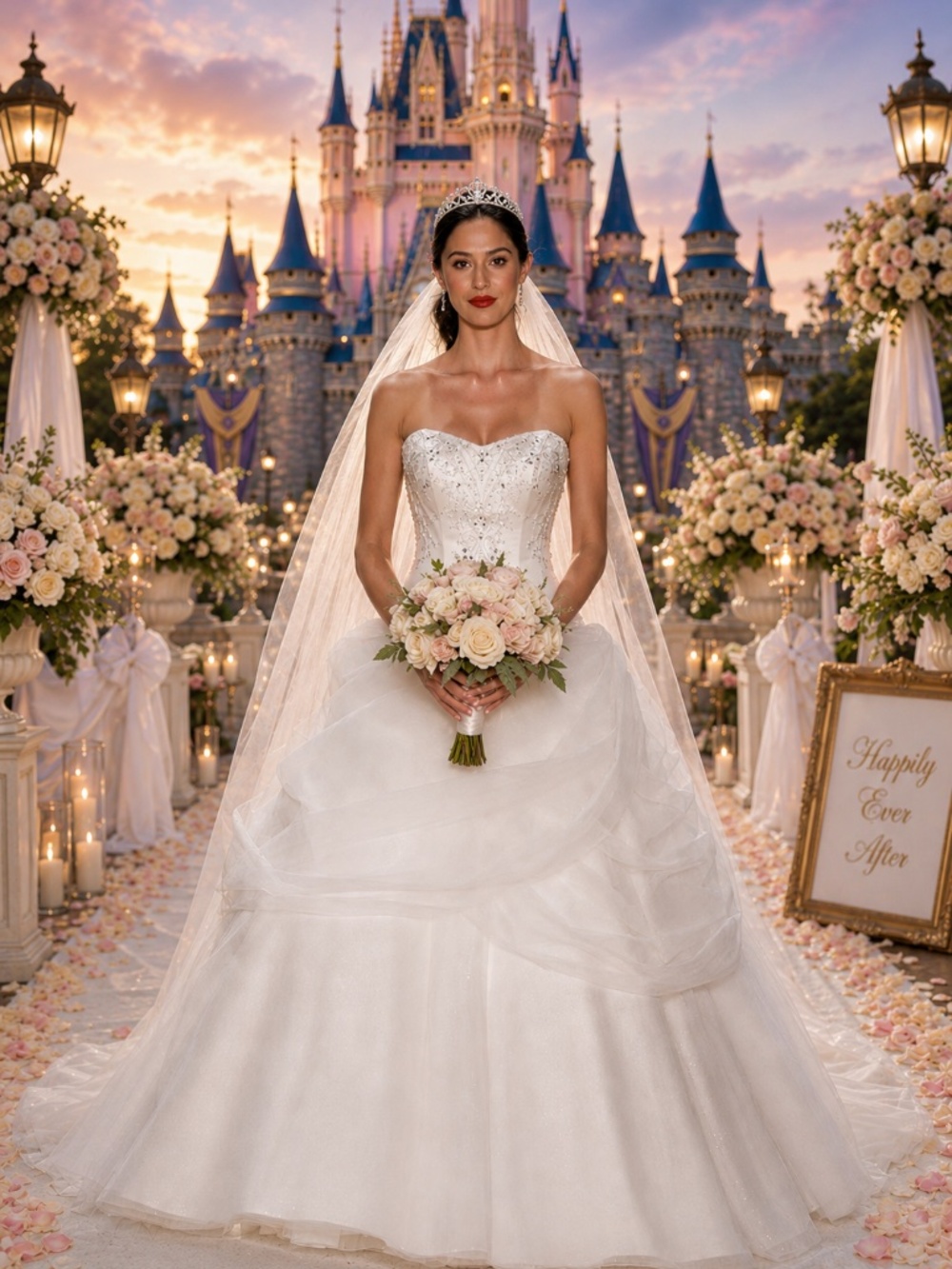 Alfred Angelo Disney Fairytale Belle 206 Ivory Sz 10 Wedding Dress NWT No Shawl